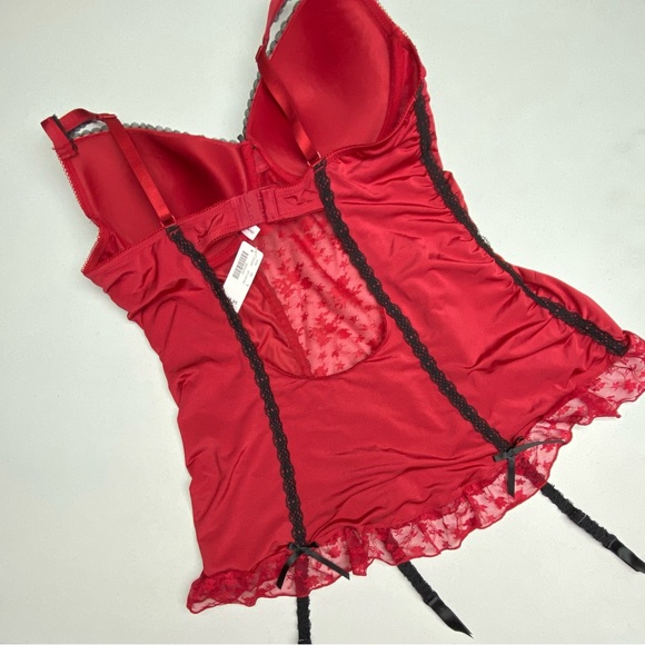 NWT RED/BLK Push-up Chemise, L *P1031 - Picture 2 of 7
